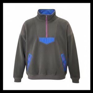 Forrester’s Vintage 90’s Fleece 1/4 Zip Pullover Made in USA 🇺🇸 Dark Gray XL